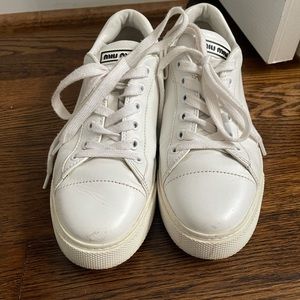 Miu Miu WHITE Leather sneakers - Size 36,5 IT